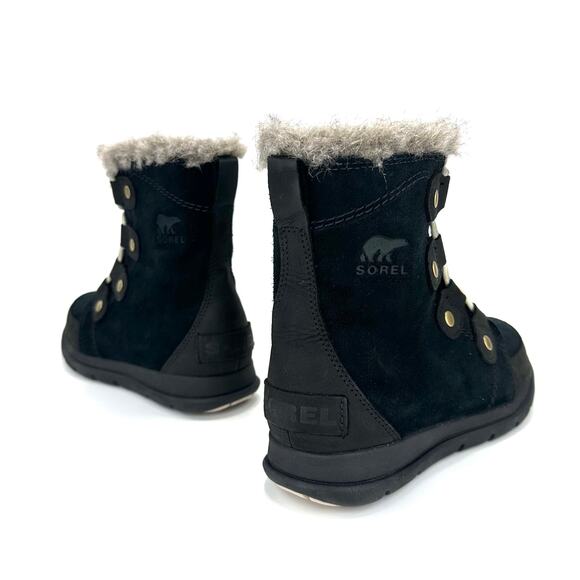 Sorel Explorer III Joan Winter Ankle Boot Size 7 Black Leather Waterproof Bootie - Picture 5 of 12